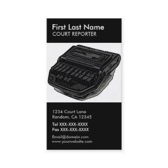 Court reporter steno machine vertical custom cards