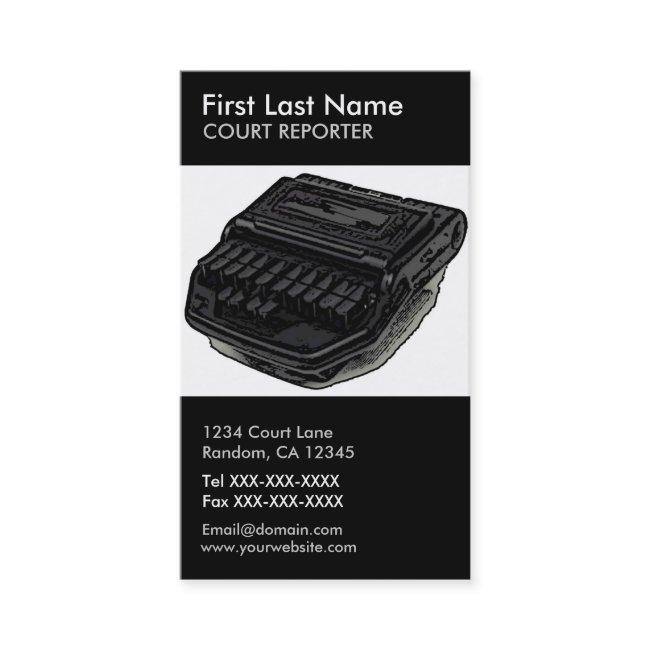 Court reporter steno machine vertical custom cards