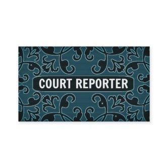 Court Reporter Teal Damask