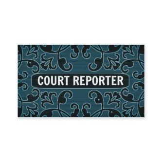 Court Reporter Teal Damask