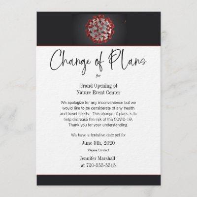 COVID-19 Change of Plan Business or Personal Event Invitation