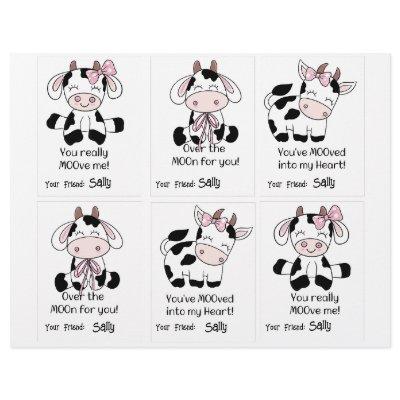 Cow Class Cards 6 Personalize Name