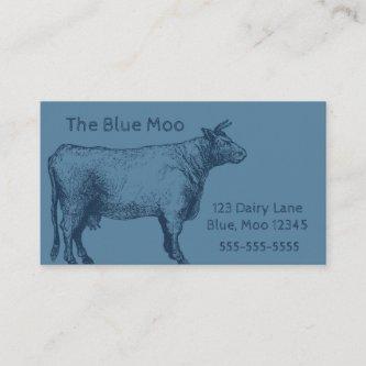 Cow Dairy Cattle Retro Blue Bull Cows Beef
