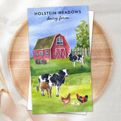 Cow Farm Holstein Dairy Watercolor