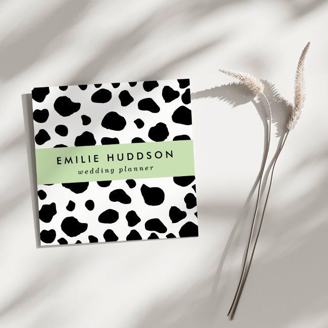 Cow Print, Cow Pattern, Cow Spots, Black And White Square
