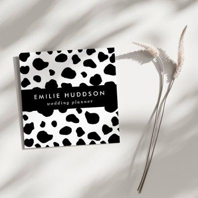Cow Print, Cow Pattern, Cow Spots, Black And White Square