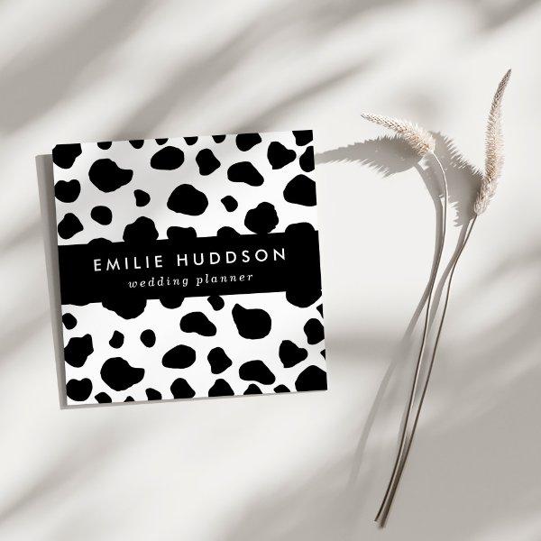 Cow Print, Cow Pattern, Cow Spots, Black And White Square