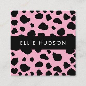 Cow Print, Cow Pattern, Cow Spots, Pink Cow Square