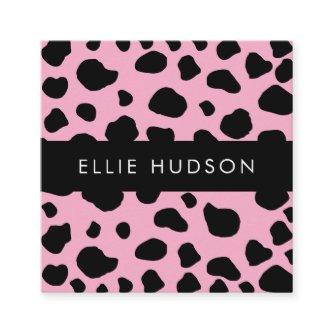 Cow Print, Cow Pattern, Cow Spots, Pink Cow Square