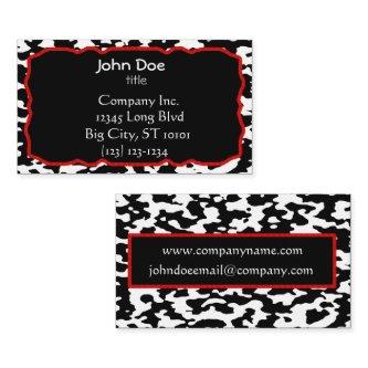 Cow Print Red Border Black and White