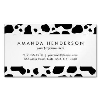 Cow Spots Pattern Black and White Animal Print Magnetic