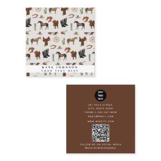 Cowboy Cowgirl Western Rodeo Country QR Code Square