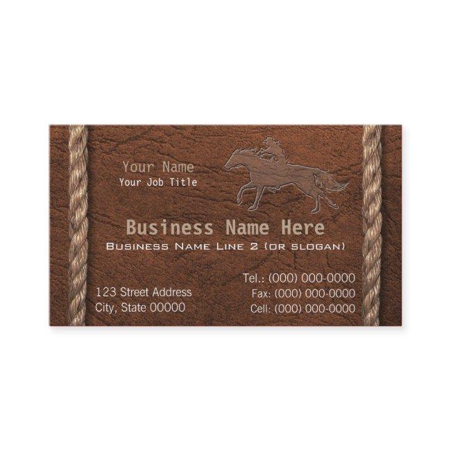 Cowboy / Western Faux Tooled Leather & Rope