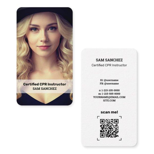 CPR Instructor Custom Photo and QR