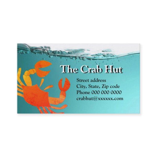 Crab Hut bus. card