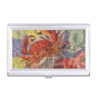 Crab Nautical Beach Seafood Art  Case