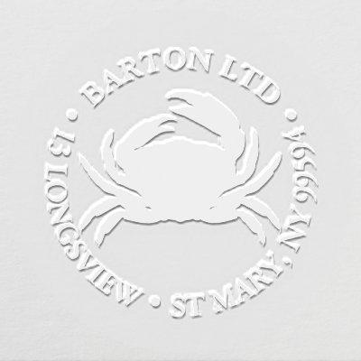 Crab ROUND RETURN ADDRESS fancy envelope  Embosser