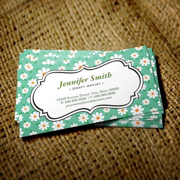 Craft Artist Elegant Green and White Daisy