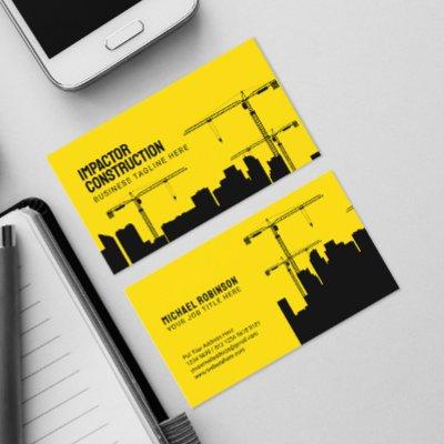 Crane Skyscrapers Buildings Graphic Silhouette