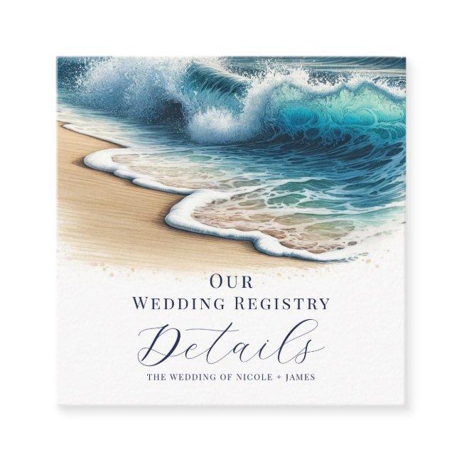 Crashing Ocean Waves Coastal Registry QR Code Square