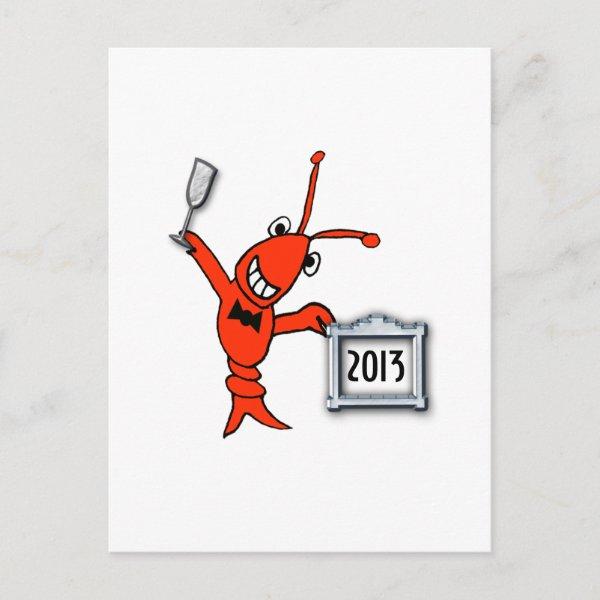 Crawfish / Lobster 2013 New Year Holiday Postcard