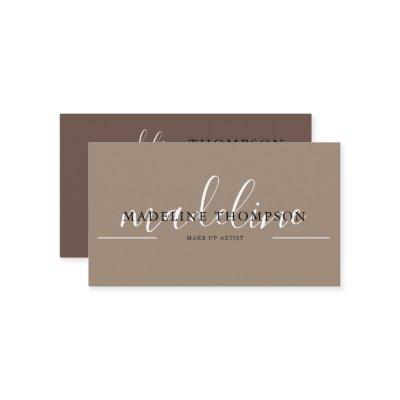 Cream Beige and Brown Calligraphy Script QR code