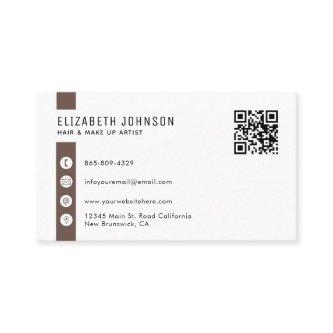 Cream Beige and Brown Minimalist Simple QR Code