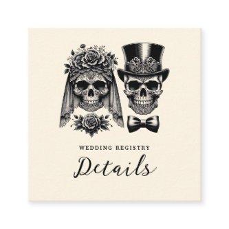 Cream Black & Gold Vintage Skeleton Wedding  Square