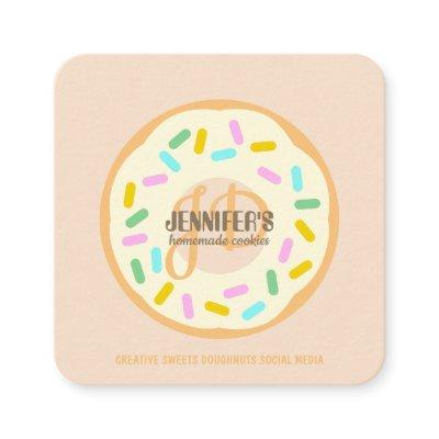 Cream Blush Baked Creative Cookies Doughnut Square