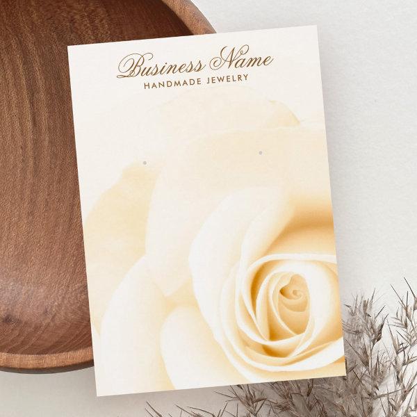 Cream colored rose elegant earring display cards