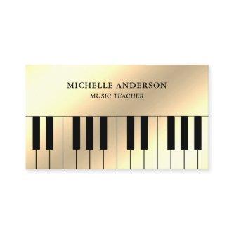 Cream Gold Foil Piano Keyboard Musician Pianist