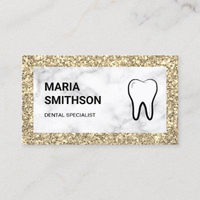 Cream Gold Glitter Marble Dental Clinic Dentist