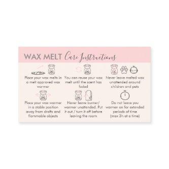 Cream Pink Aftercare Instructions for Wax Melt