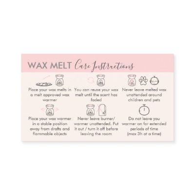 Cream Pink Aftercare Instructions for Wax Melt