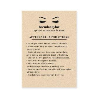Cream Suede Eyelash Browbar Aftercare Instructions
