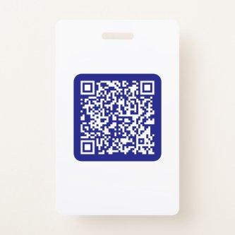 Create a Scannable QR code | Editable Dark Blue Badge