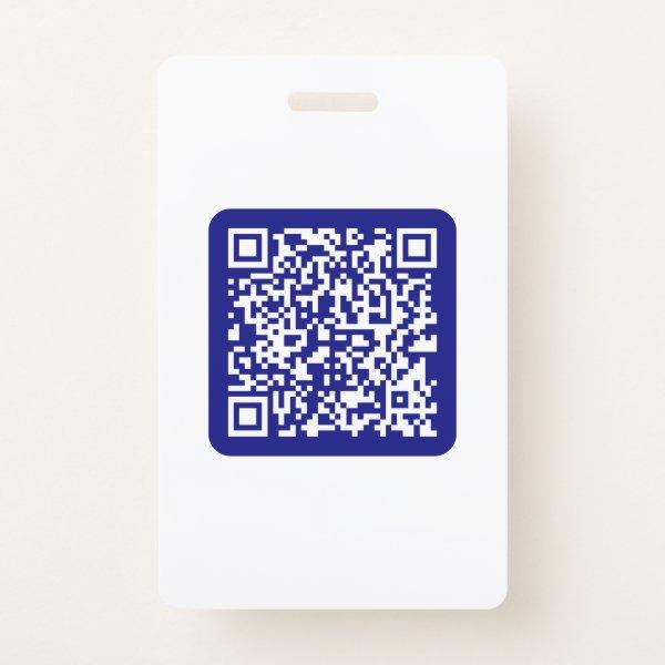 Create a Scannable QR code | Editable Dark Blue Badge