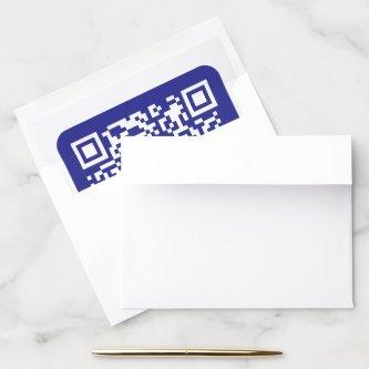 Create a Scannable QR code | Editable Dark Blue Envelope Liner
