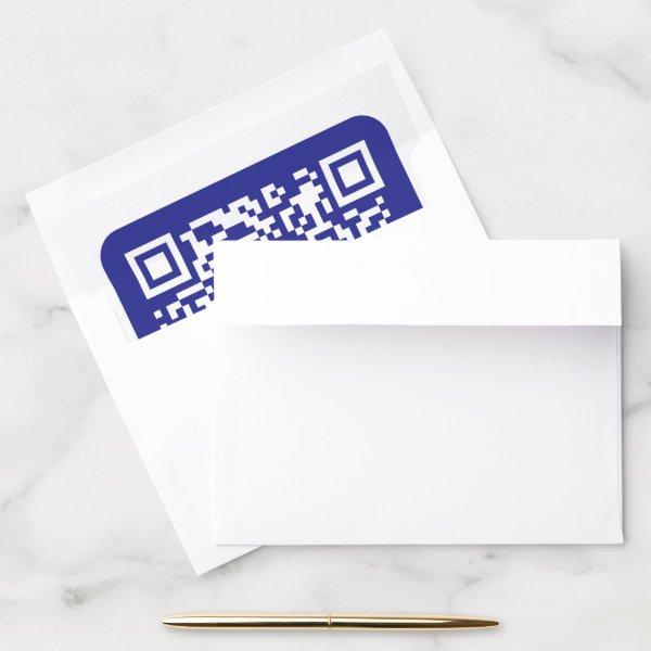 Create a Scannable QR code | Editable Dark Blue Envelope Liner