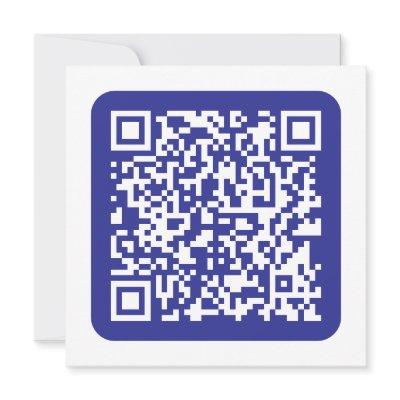 Create a Scannable QR code | Editable Dark Blue Note Card