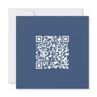 Create a Scannable QR Code | Faded Navy Blue  Note Card