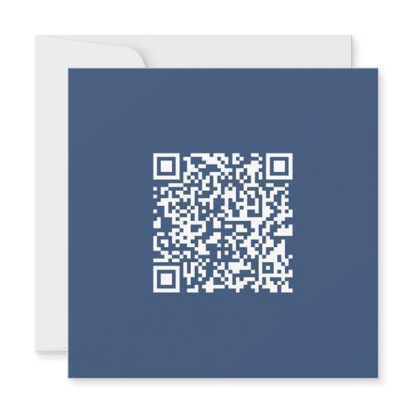 Create a Scannable QR Code | Faded Navy Blue  Note Card