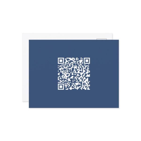Create a Scannable QR Code | Faded Navy Blue  Postcard