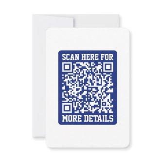 Create a Scannable QR code | Navy Blue (editable) Note Card