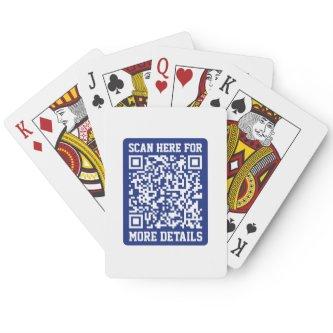 Create a Scannable QR code | Navy Blue (editable) Poker Cards