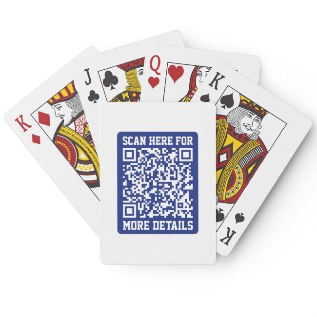 Create a Scannable QR code | Navy Blue (editable) Poker Cards