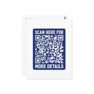 Create a Scannable QR code | Navy Blue (editable) Postcard