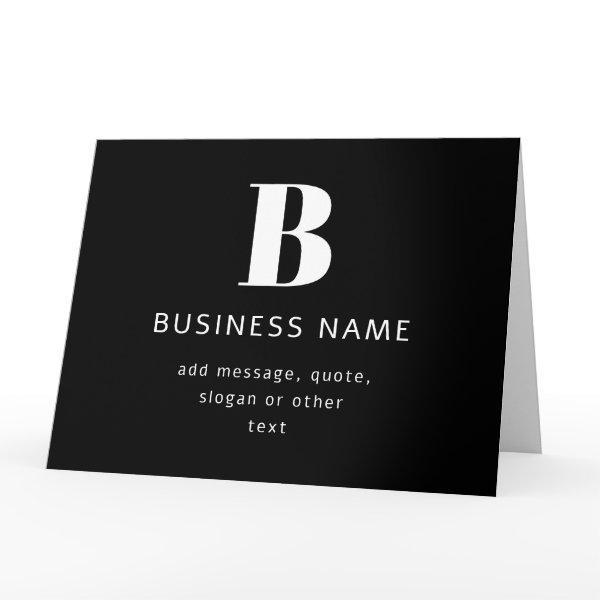 Create Business Name, Monogram & Additional Text Card