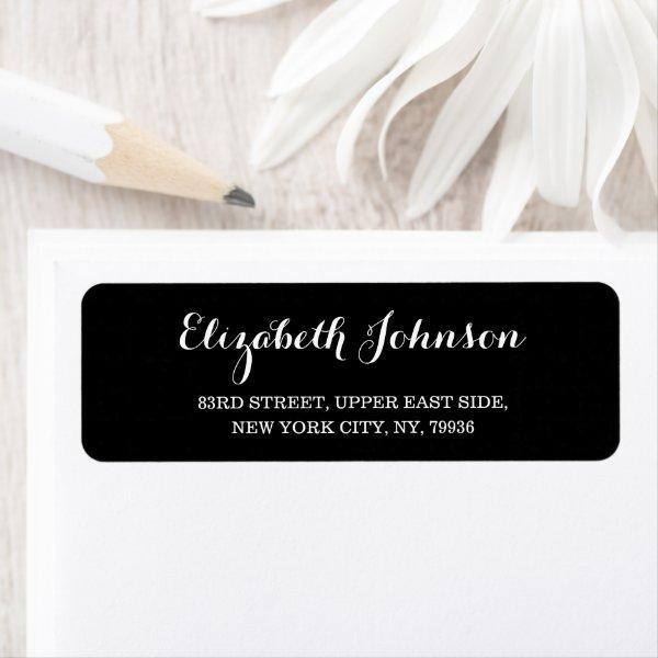 Create Custom Elegant Black & White Return Address Label