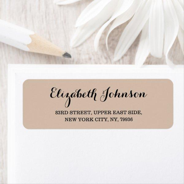 Create Custom Elegant Coffee Color Return Address Label
